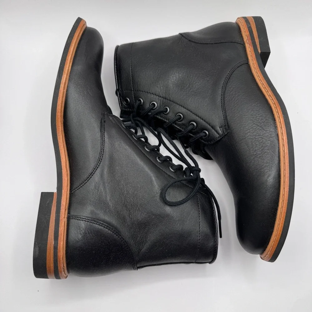 Nisolo Andres All Weather Boot‎ Black Leather Men's 9 Lace Up Combat Military